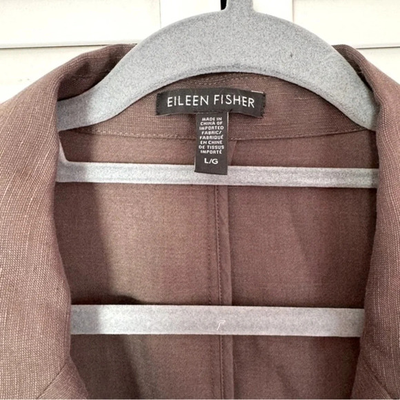 Eileen Fisher Relaxed Fit Lagenlook Linen Blend Brown Blazer Jacket Size XL - Picture 4 of 5